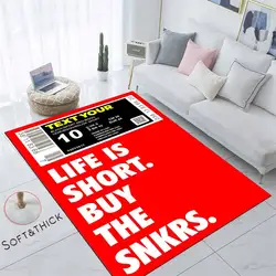 Custom Sneaker Rug for Sneakerhead Hypebeasts: Personalized with Your Name, Ideal Home Decor for Sneaker Rooms