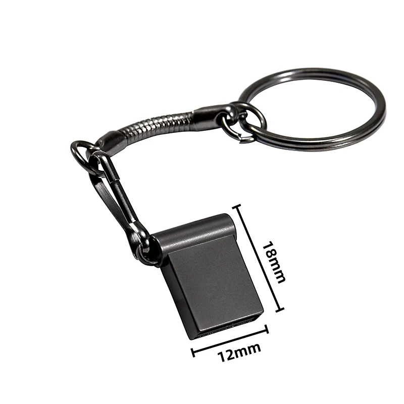 Super Mini USB Flash Drive 64GB 100% Real Capacity Pendirve 32GB Free Key Chain Memory Stick 16GB Black U Disk 8GB Business Gift