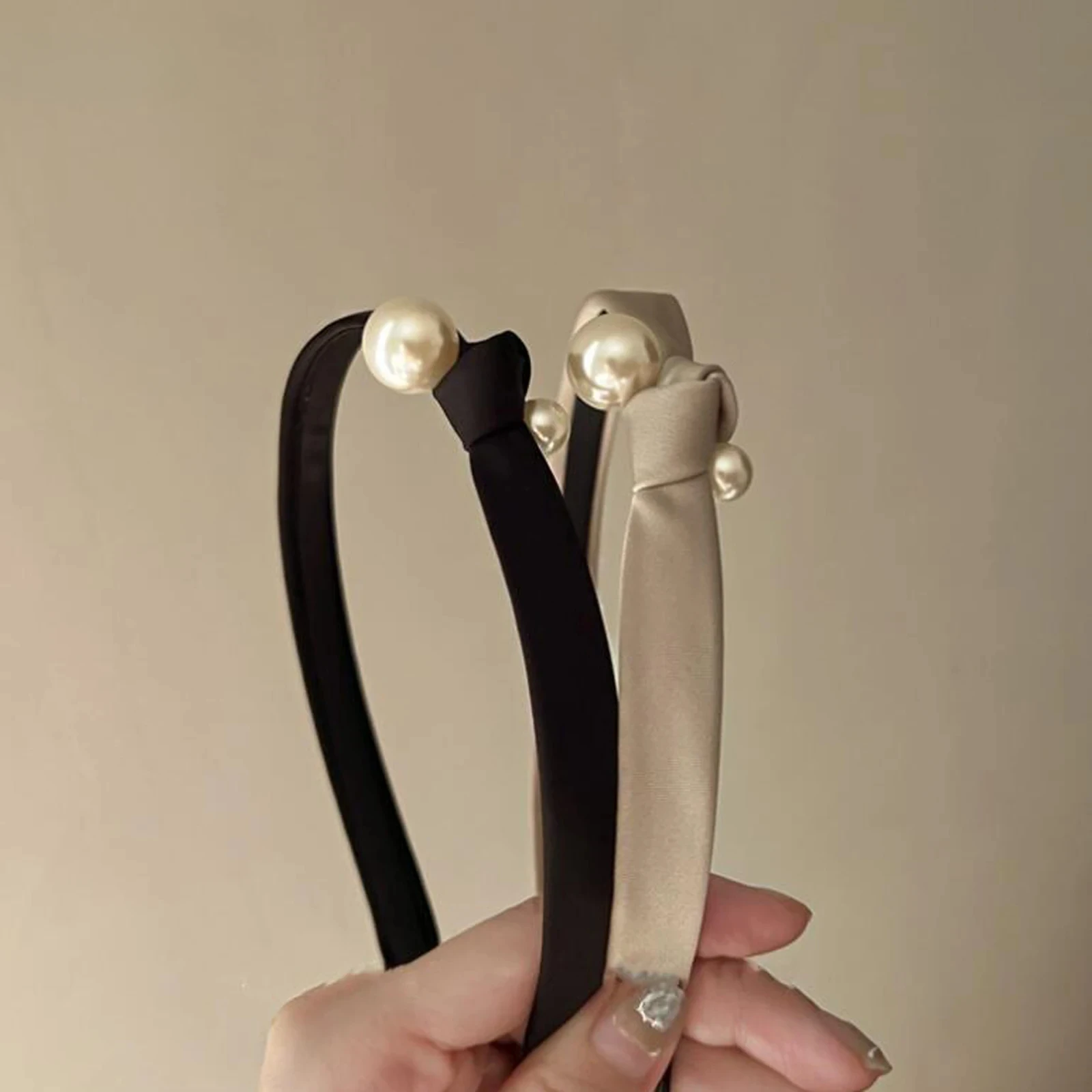 

PROLY Новая модная женская повязка для волос с боковым узлом и жемчугом, узкий боковой головной убор, аксессуары для волос для девочек