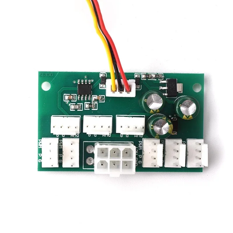 Computer Fan Speed Controller, Chassis 3-Pin 4-Pin High-Speed Fan Regulator, 8-Channel PWM Fan Hub, High Power Integrated Fan Co