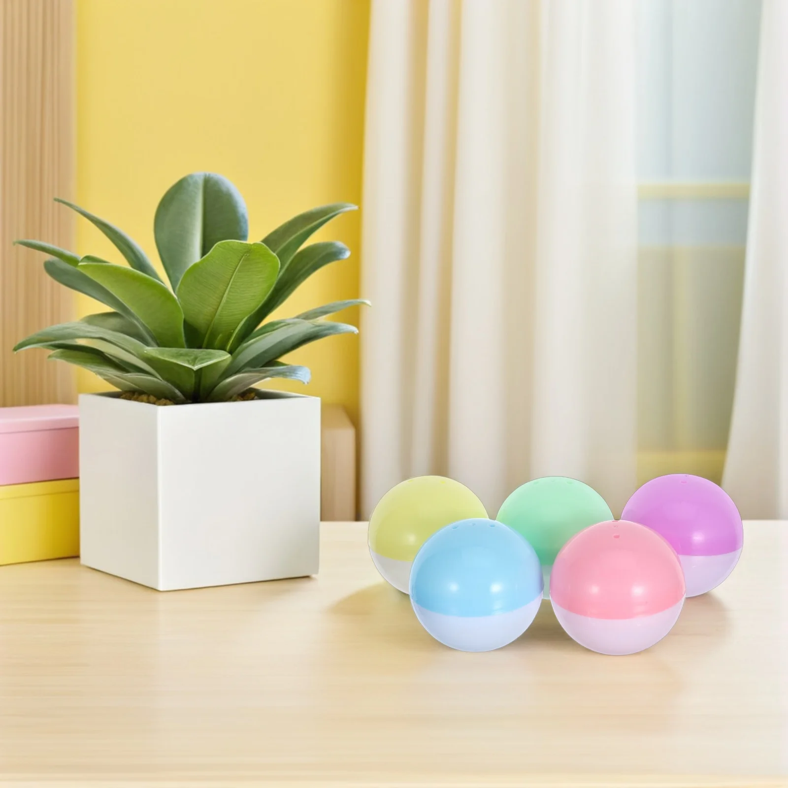 

20pcs Twisted Egg Shells Half White Macaron Color Fillable DIY Round Containers Vending Machines Party Decorations Easter