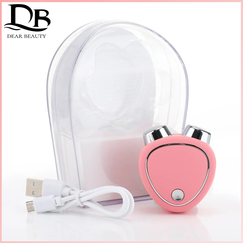 Mini Micro Current Dual Rollers Beauty Instrument Shape V-face Slimming Delicate Contour Lifting Firming Skin Care Diminish Fine