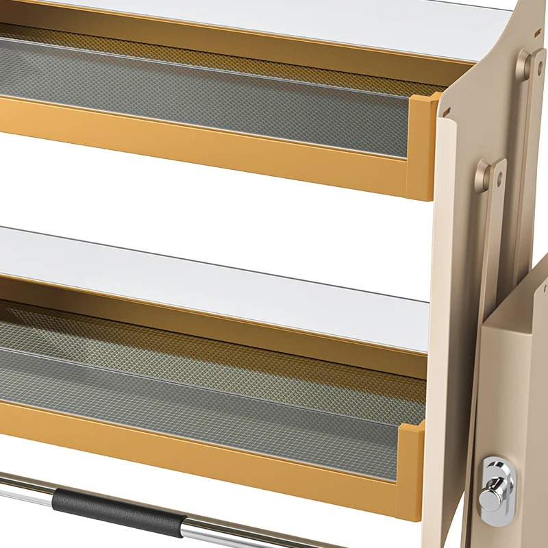 خزانة مصعد زجاجية للتخزين ذات إغلاق ناعم من الفولاذ المقاوم للصدأ الفاخرة قابلة للسحب للمطبخ #6