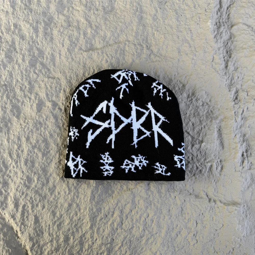 American Style Beanie Retro High Quality Streetwear Knitted Hats 100%Cotton Embroidery Skullcap Casual Stretchable Cap Men Women