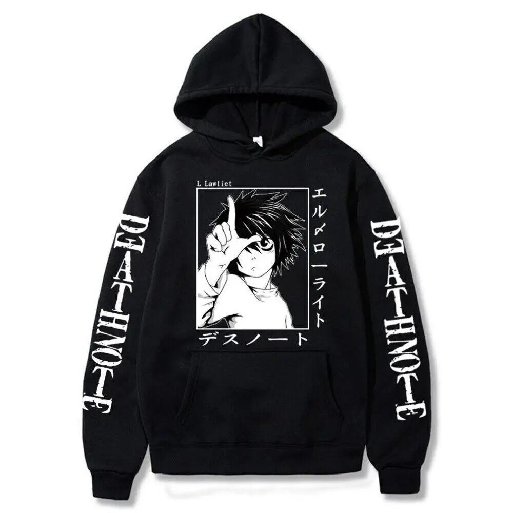 Cool Japanese Anime Death Note Print Pullover Sweatshirt Hoodie