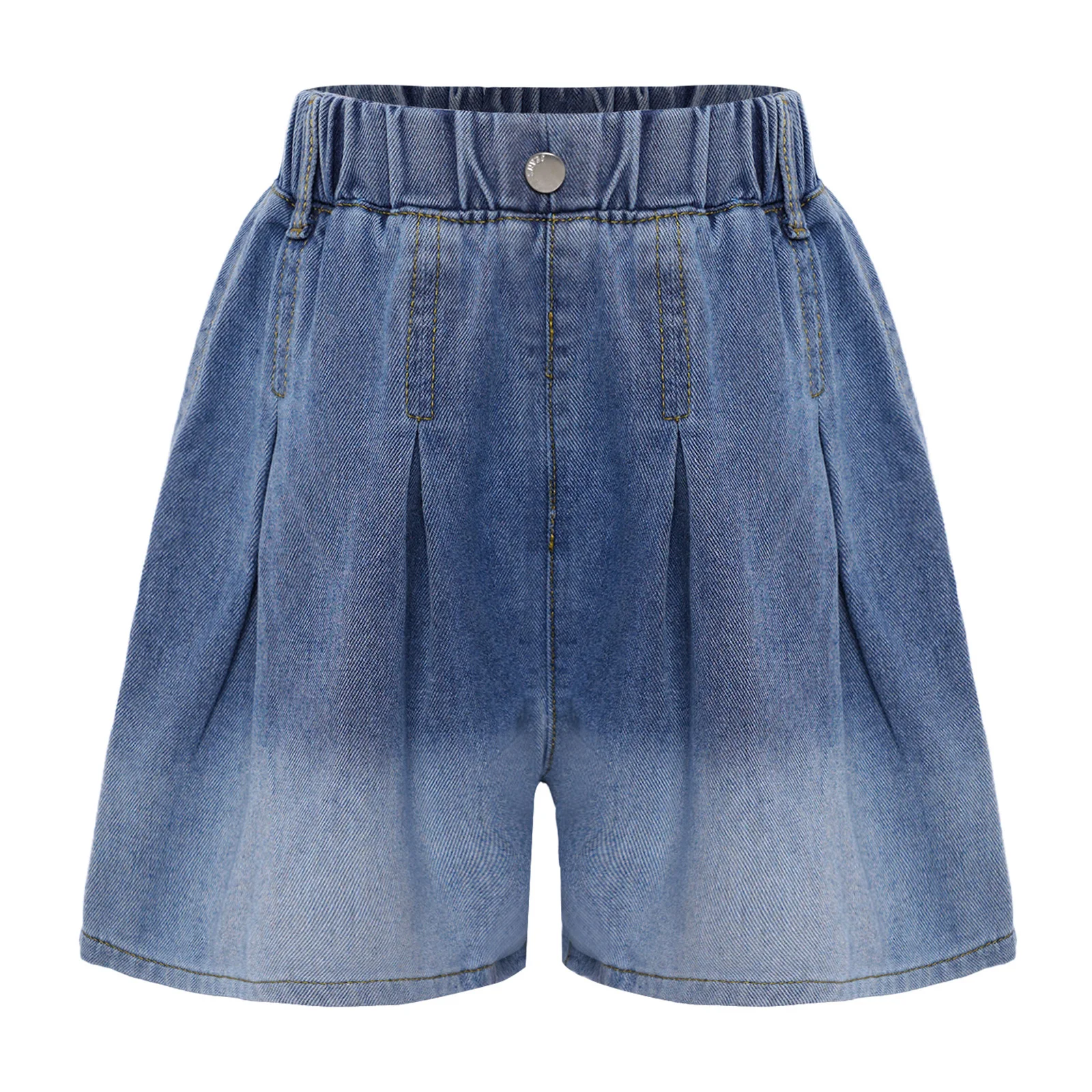 

Kids Girls Denim Shorts Jeans Summer Cute Ruffled Loose Shorts Trousers for Birthday Picnic Park Vacation Beach Casual Costume
