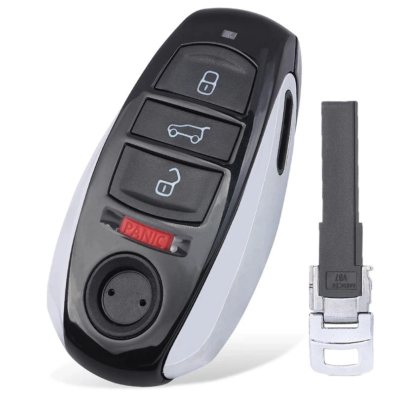 KEYECU 315/433/868MHz Smart Remote Key 3/4 Button Fob for Volkswagen Touareg 2011 2012 2013 2014 With Small key FCCID: IYZVWTOUA