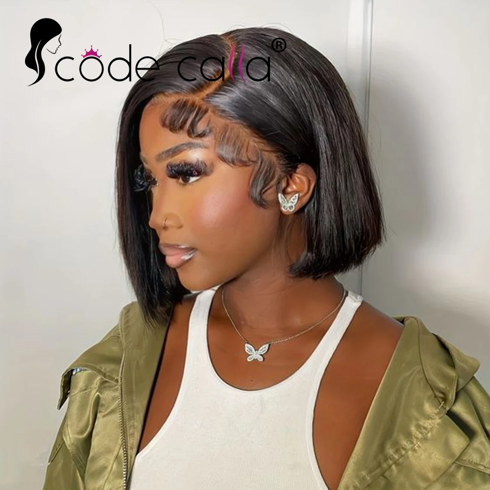 

Short BOB Wig T Part Side Part Bob Wigs 13x4 Lace Frontal Cuticle Aligned Pre Plucked Brazilian Human Hair for Black Women Remy