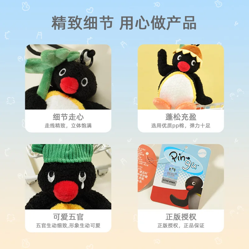 12cm Genuine Penguin Plush Toy Pendant Cute Flower Language Fairy Doll - Backpack Accessory Bag Charm Festival Gift Collectible