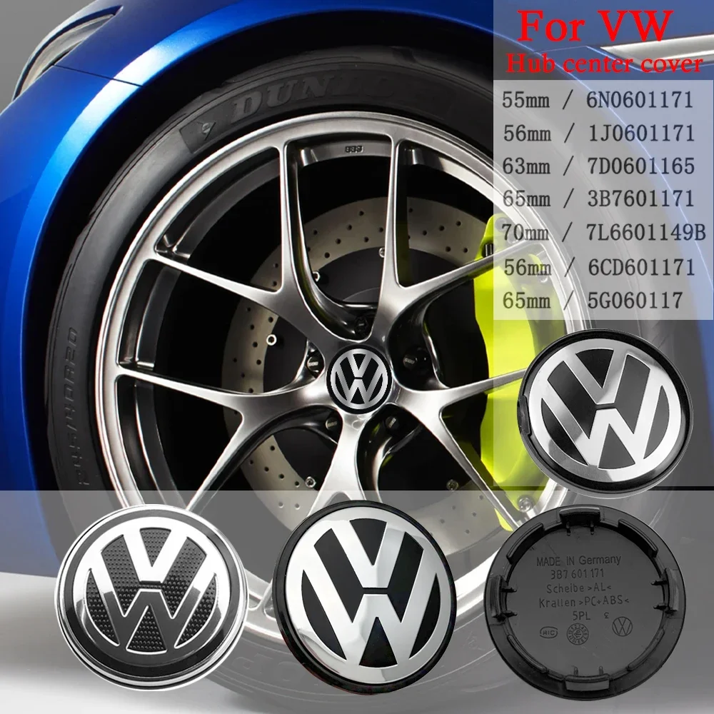 VW Volkswagen Car Wheel Center Hub Caps Cover 3D 4pcs 55mm 56mm 65mm 70mm for 4 5 6 7 Passat B5 B6 B7 Polo Touran CC accessories view 6