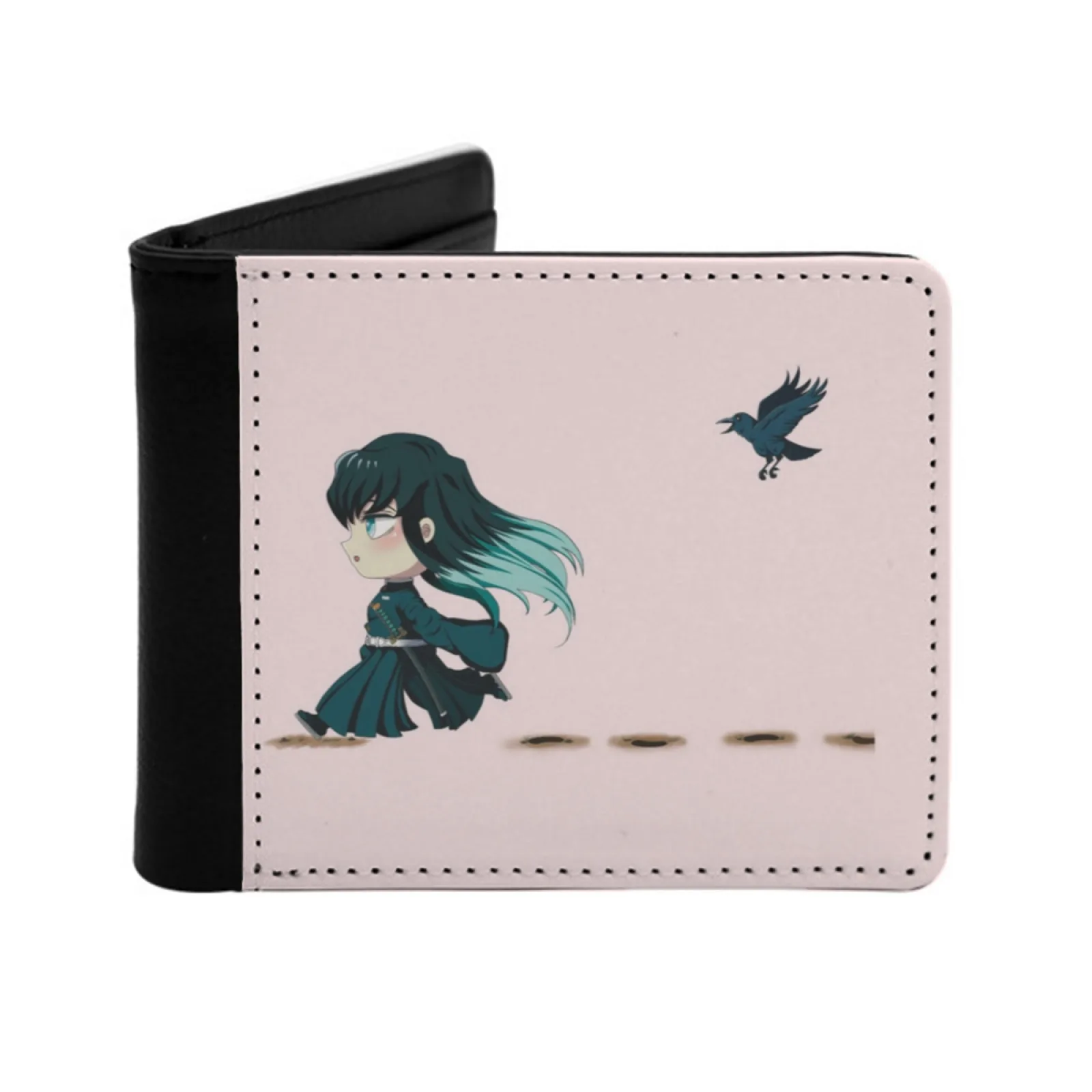 Muichiro Tokito And Ginko From Kimetsu No Yaiba Demon Short Men's Wallet Multifunction Purse Male Pu Leather Wallet Muichiro