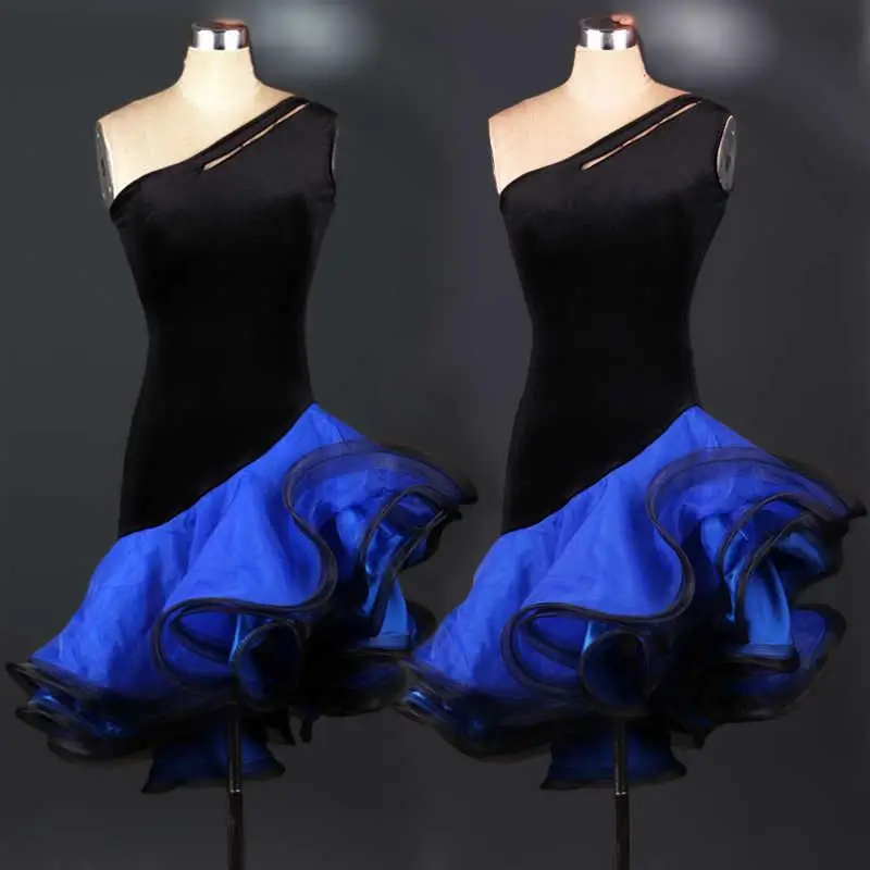 2025 Latin Dance Kleid Frauen Wettbewerb Erwachsene Lila Schwarz Rot Flamenco Kostüme Ballsaal Salsa Samba Tango Kleider