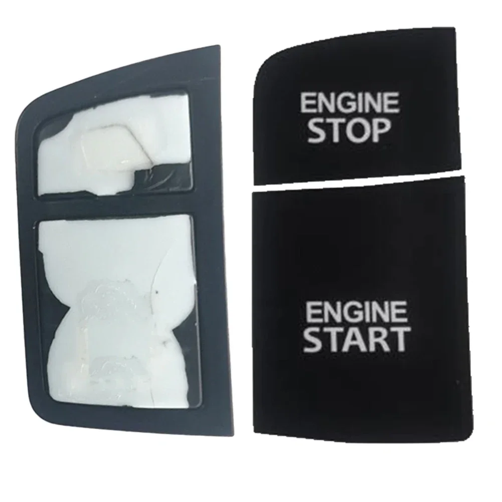 1pc Black PVC Car Engine Ignition Start-Stop Switch Button Sticker Repair Kit Suitable For Q7 2006-2009 Interior Accessories