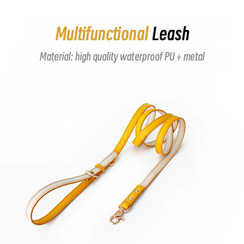 Leather Cats Walking Harness Leash Set Lightweight Chest Strap Rope Chain Pet Supplies Small Dogs