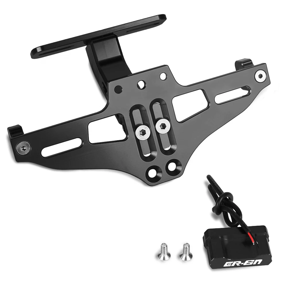 Moto 2023 Parts Adjustable Bracket Licence Plate Holder Frame Number Plate For Kawasaki ER6N ER-6N ER 6N 2009-2020 2018 2019