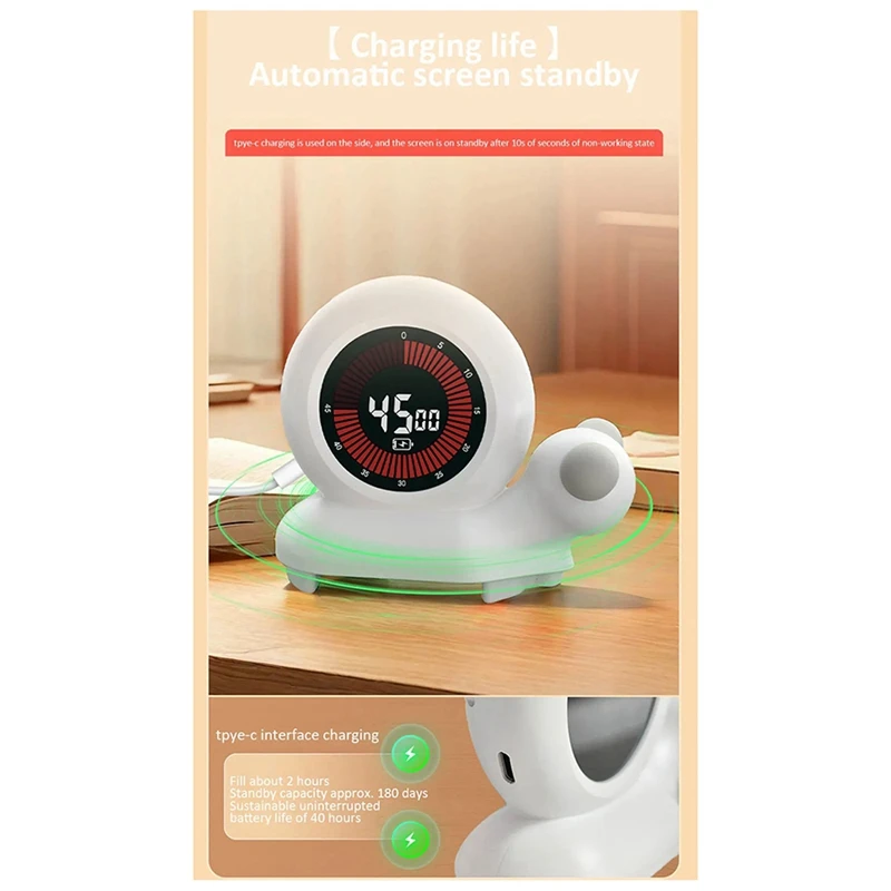 BAAG-60 минут визуальный аналоговый таймер милый бесшумный поворотный таймер кухонный таймер часы обратного отсчета для детей и взрослых время