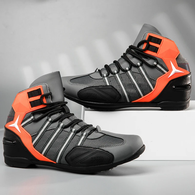 Waterproof Riding Racing Boots Protection Motorcycle Shoes Off-road Anti-slip Protection Gear Shift Sneakers Motorcycle Boots