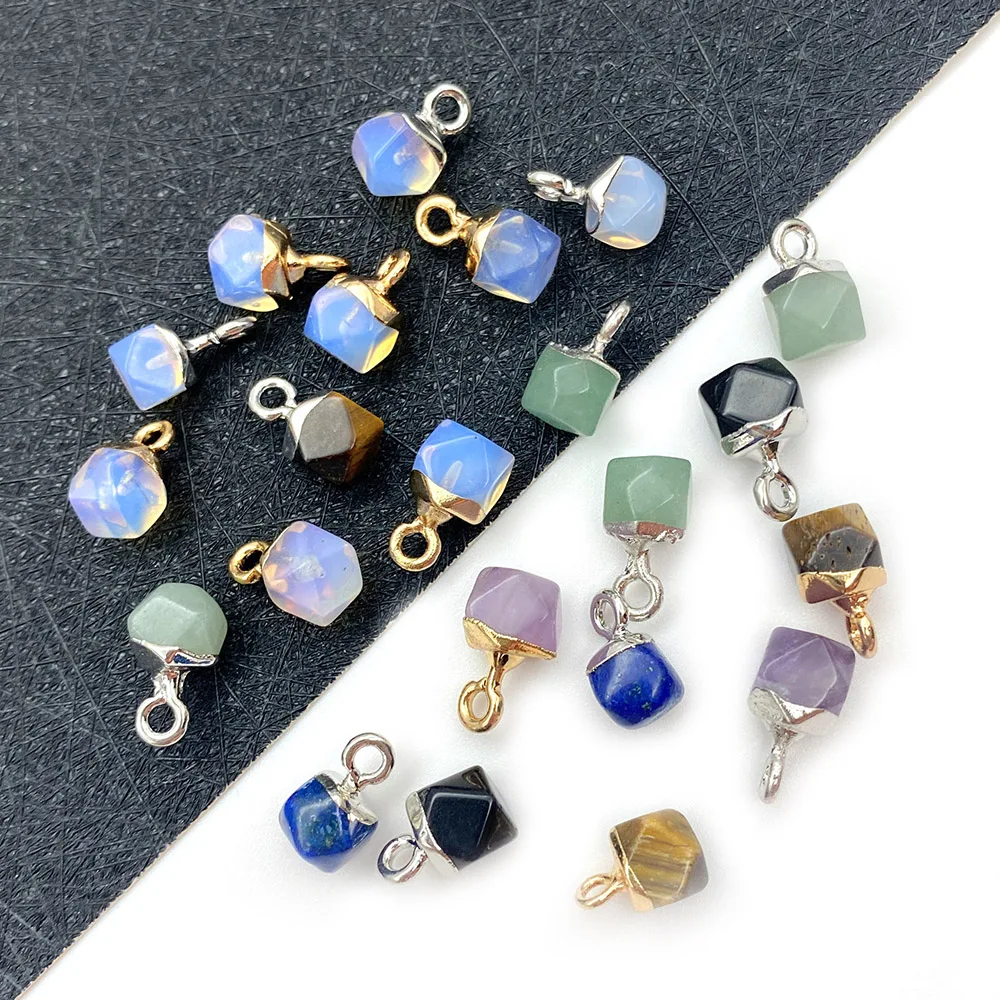 Fashion Natural Stone Amethyst Opal Irregular Shape Cut 6x11mm Pendant Diy Jewelry Making Necklace Earrings Charm Accessories