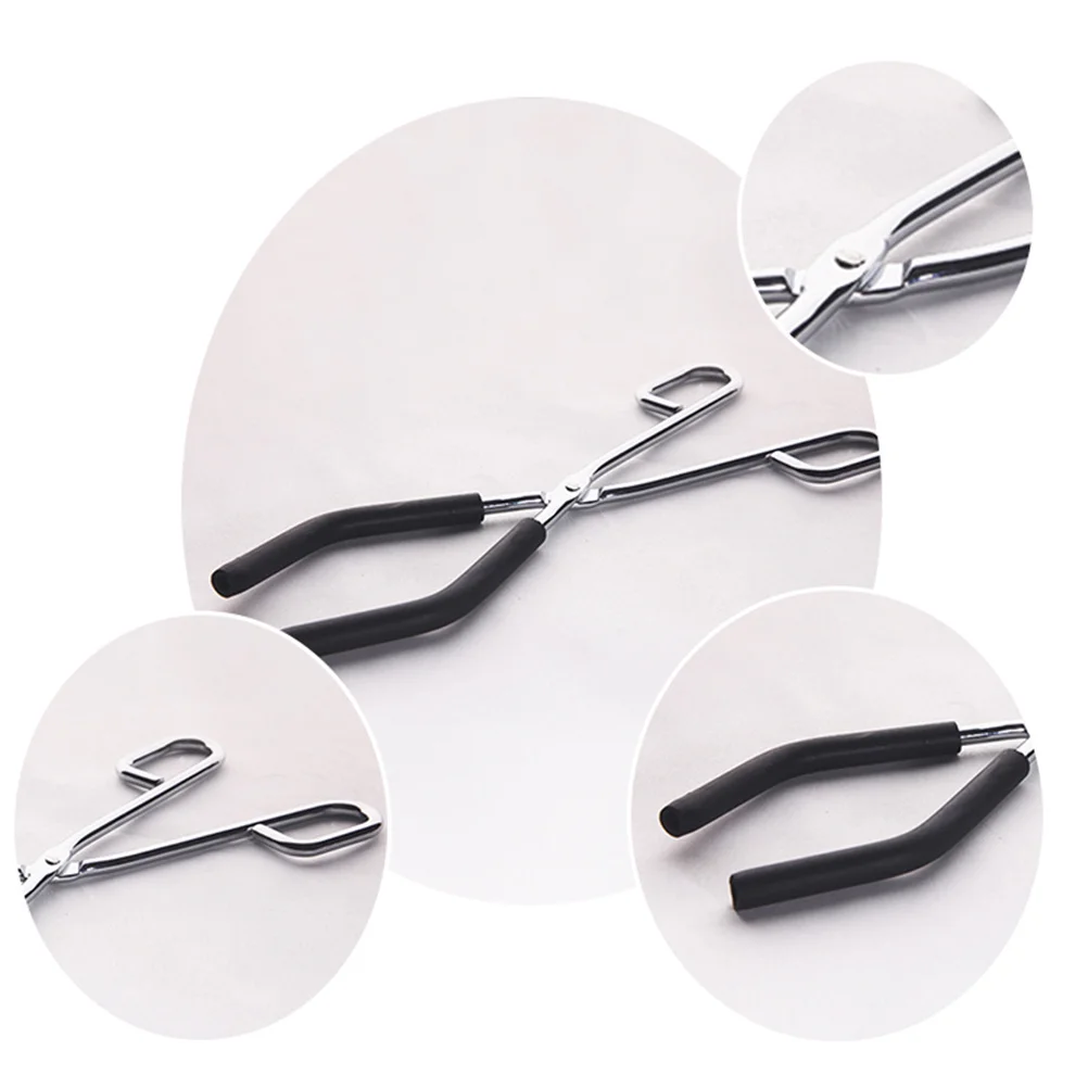 

2Pcs Beaker Clamp Metal Clips with Anti Slip Rubber Cover Safer Holding Glass Beaker Fixing Clip School Supplies Study Gadget