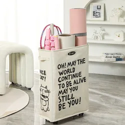 Foldable Laundry Basket Dirty Clothes Basket Clothes Storage Box Yoga Storage Sundries Box with Wheels Bathroom Accessories