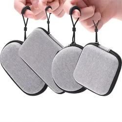 Mini Earphone Storage Bag Hard Shell Data Cable Organizer Bag Small Tech Gadgets Portable Case Cable Charger U Disk Zipper Pouch