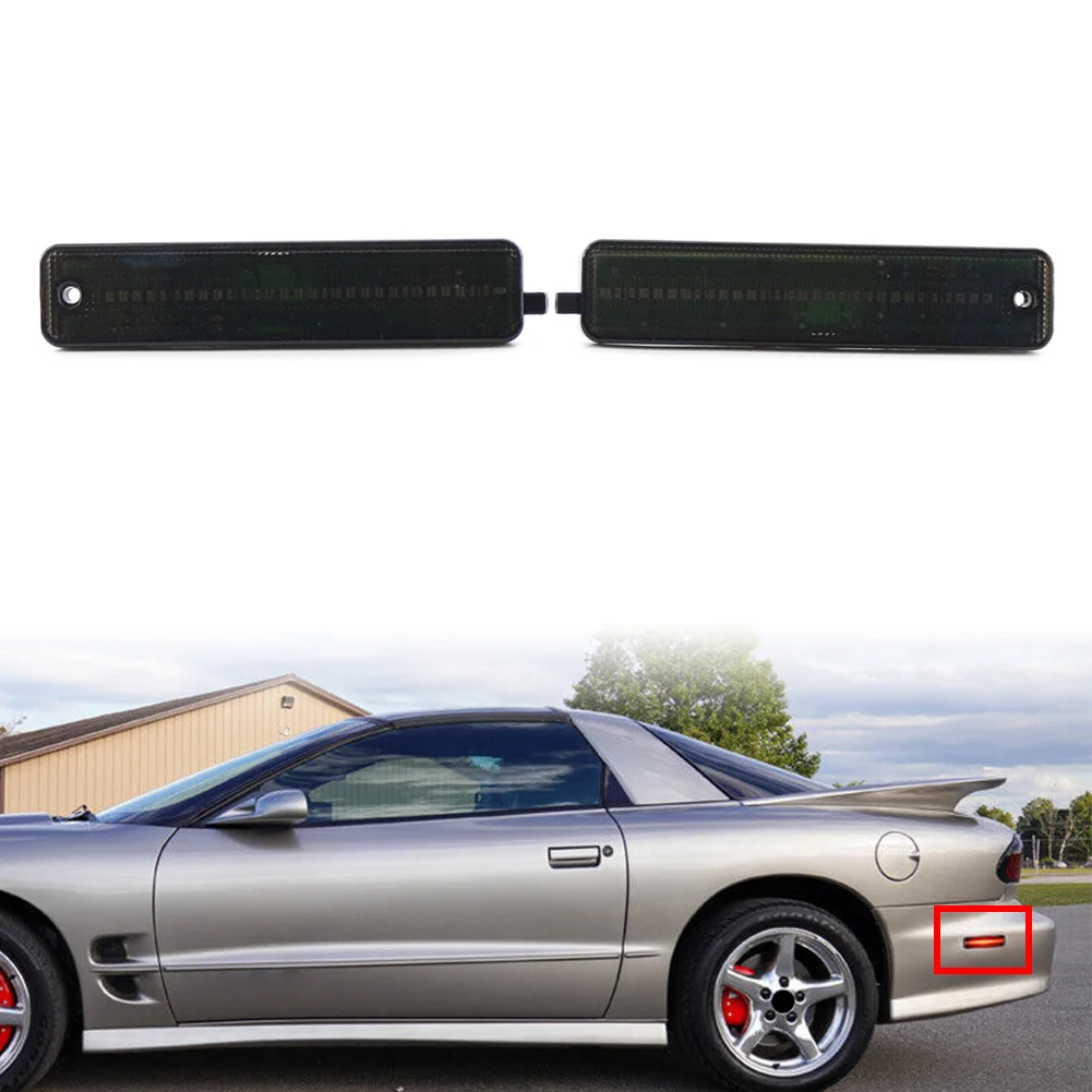 1 Pair Smoked Black Car Rear Bumper Side Marker Light For Pontiac Firebird 1998 1999 2000 2001 2002 5977941 GM2550179