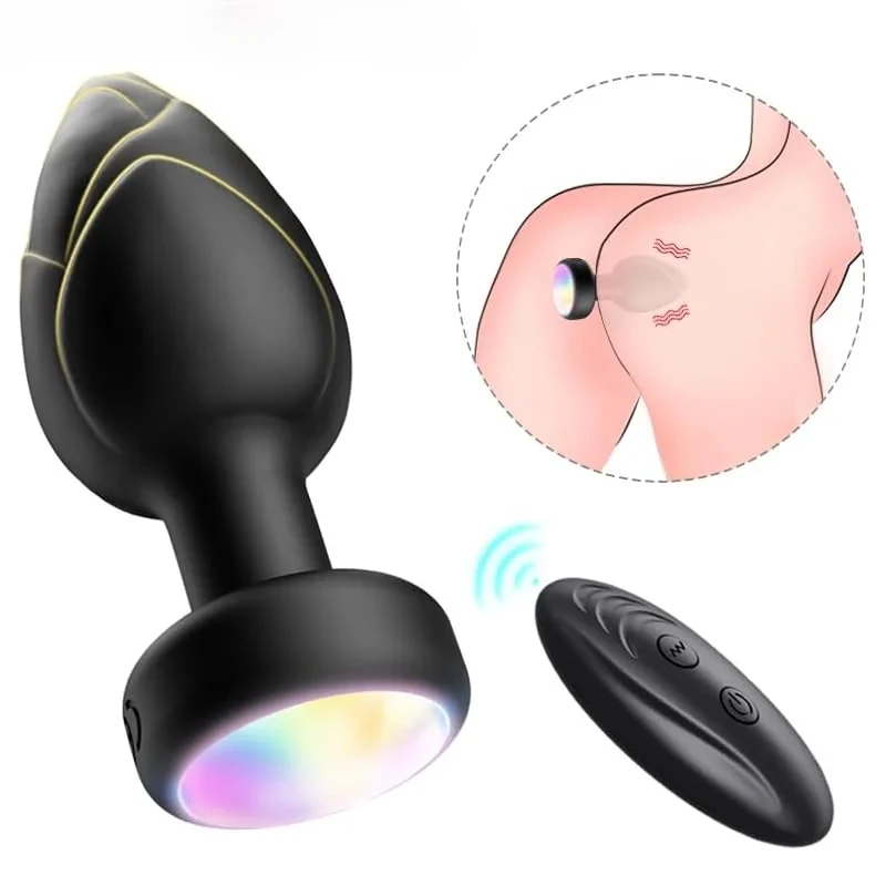 APP-Steuerung Rotation Vibrierender Butt Plug für Frauen Wackeln Anal Vibrator Homosexuell Anal Plug mit LED Männer Erwachsene Sexspielzeug für Paare 18+