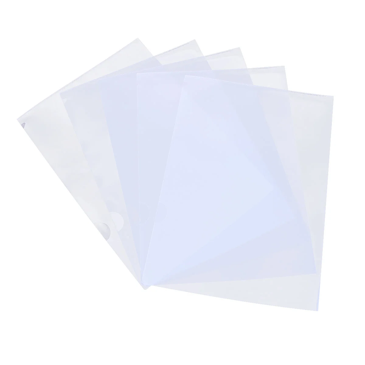 20pcs Office Document Folder Single Page Paper Folder L Shape Plastic Folder (White) transparent document folder