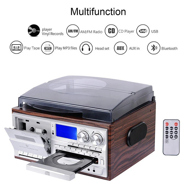 NisoulFactory New Design Home Audio Video Equipment Dab Fm Radio Cassette Cd Play Music vinyl Record Player Turntable