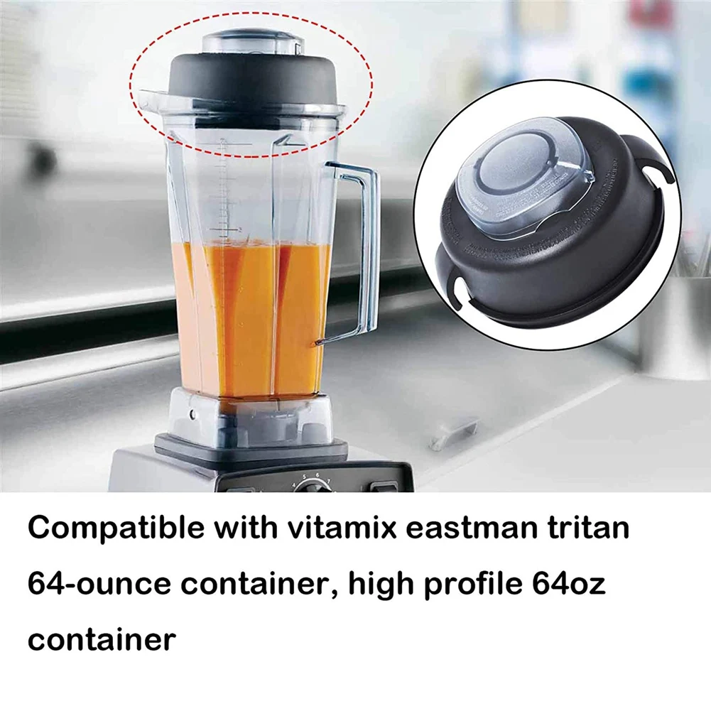 Tapa y tapón de 2 piezas aptos para Vitamix piezas de repuesto de licuadora de contenedor de 64 onzas (alto perfil) para Vitamix 5200 5000