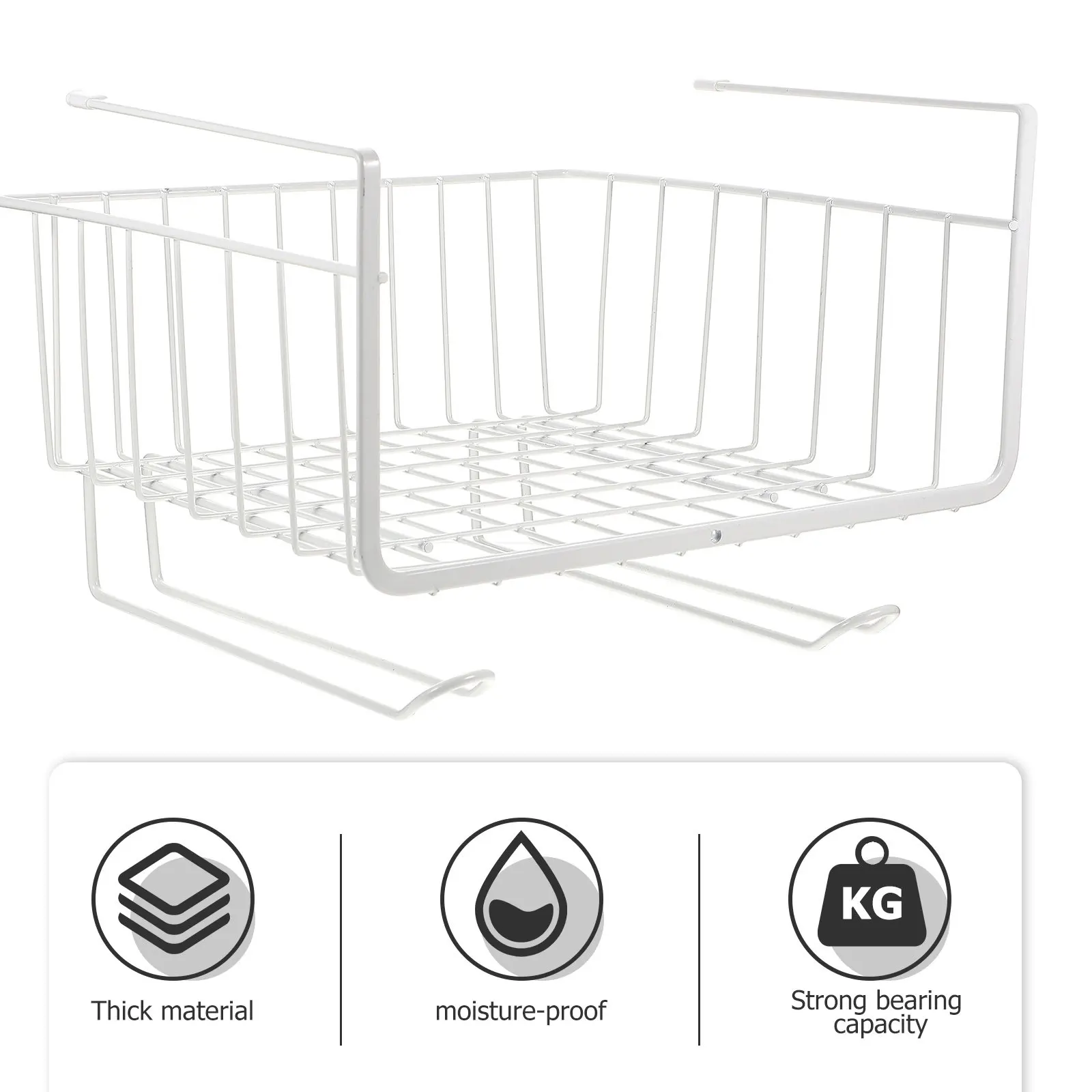 

Under Shelf Storage Basket Under Cabinet Hanging Organizer Tissue Holder Kitchen Bathroom Pantry Hanging Rack Wire Basket