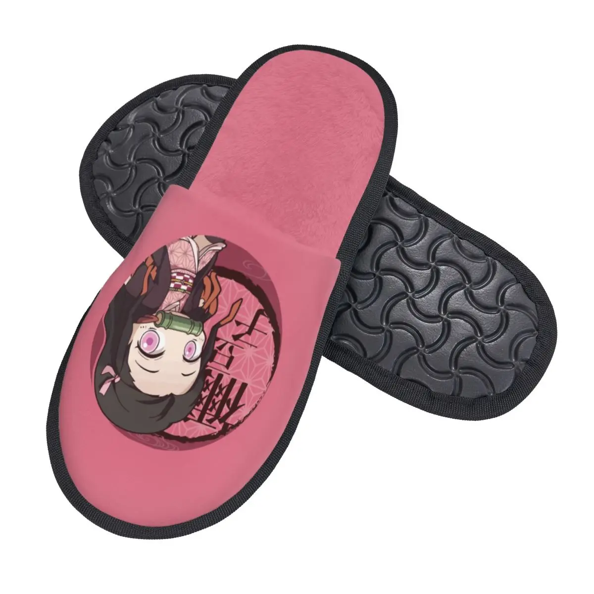 Custom Kimetsu No Yaiba Nezuko House Slippers Women Cozy Memory Foam Demon Slayer Anime Manga Slip On Bedroom Slipper Shoes