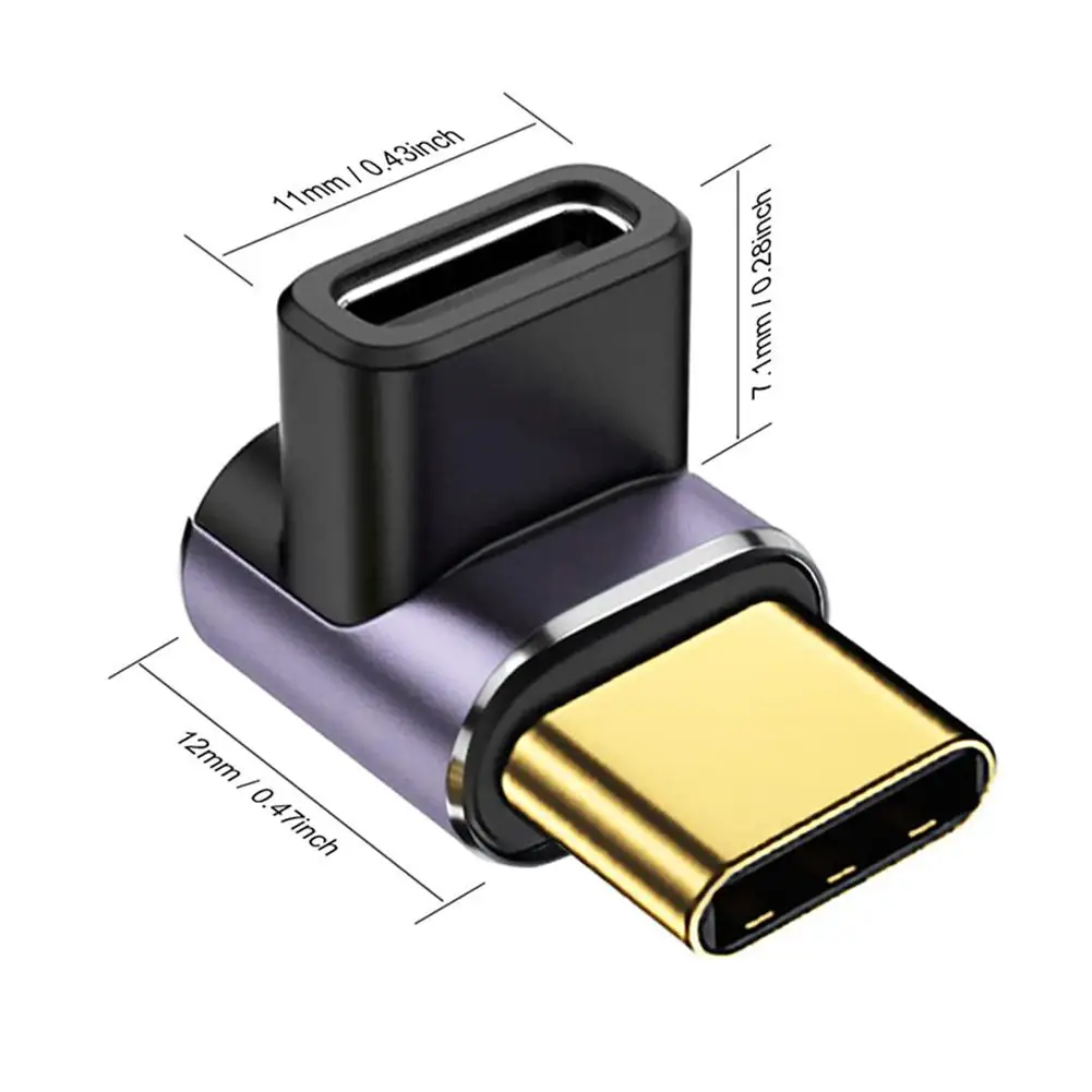 Adaptador de transmissão tipo C pequeno, conector multifuncional, carregamento PD 100W, saída de áudio e vídeo 8K, 40Gbps