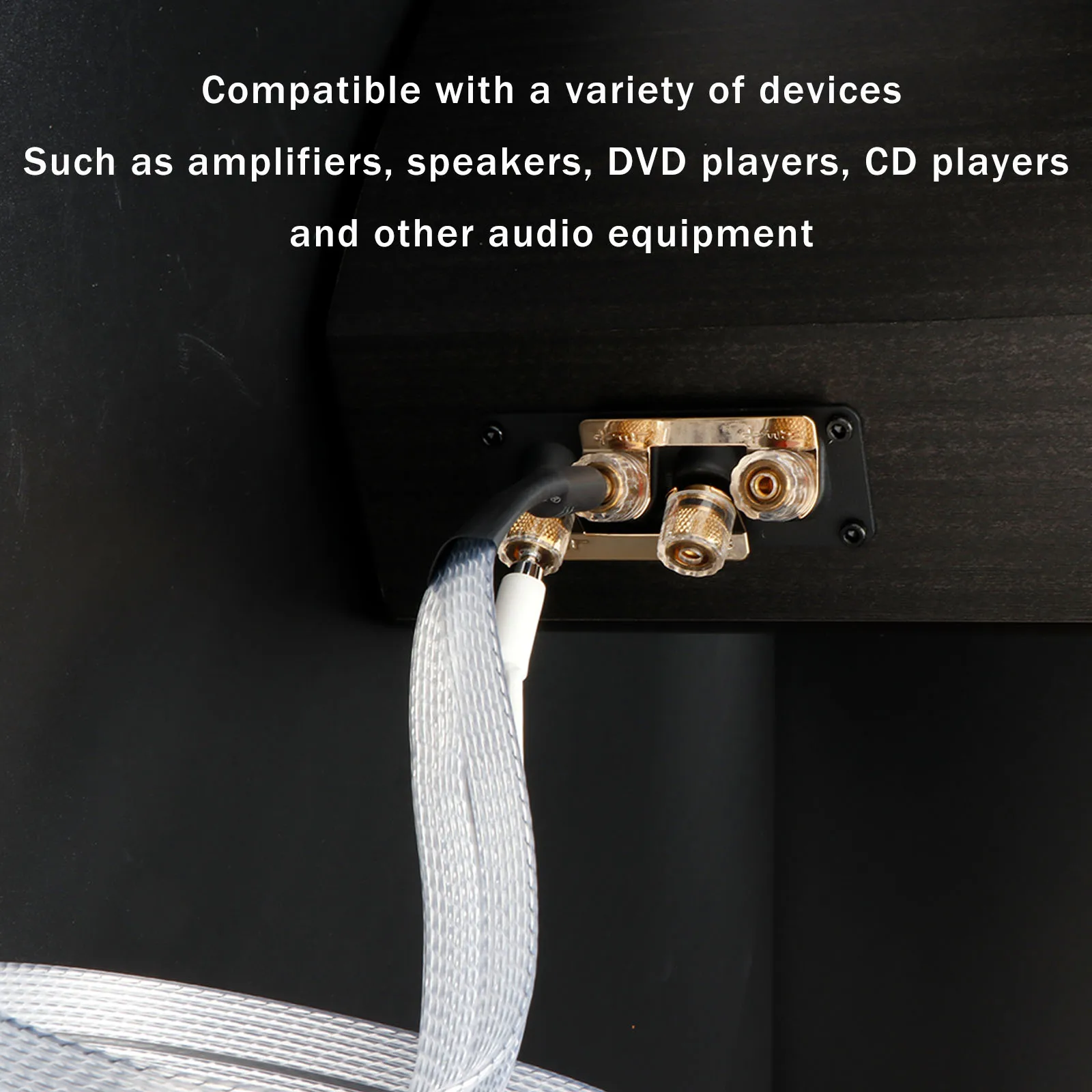 كابل مكبر الصوت Hifi OCC مكبرات الصوت المطلية بالفضة 2 إلى 2/4 كابلات مكبر الصوت المطلية بالروديوم الموز التدريع المزدوج