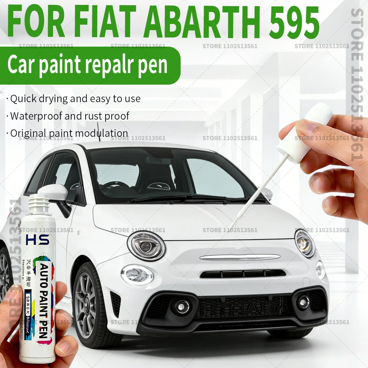 For 1963-2025 FIAT Abarth 595 Car Paint Repair Pen Restores Original Factory Paint Finish Abarth Red Black Gara White yellow
