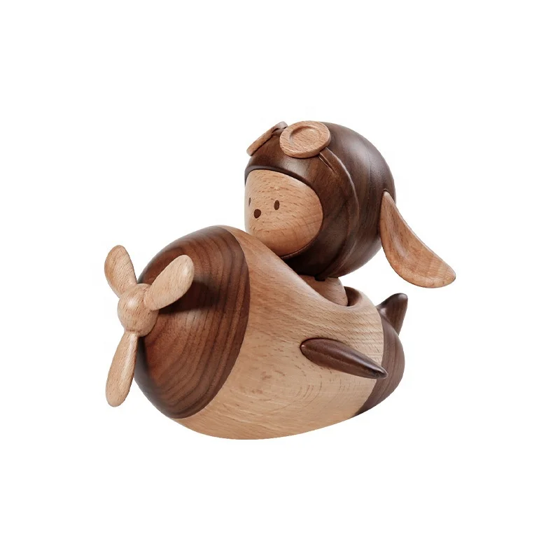Home decoration creative ornaments polished handmade wood carving crafts