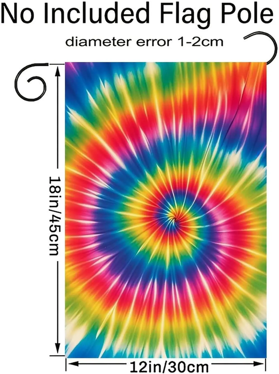 Tie Dye Rainbow Garden Flag for Entrance, Lightweight Holiday Banner for Home, Multifunctional Yard Flag for All Seasons, Po llp