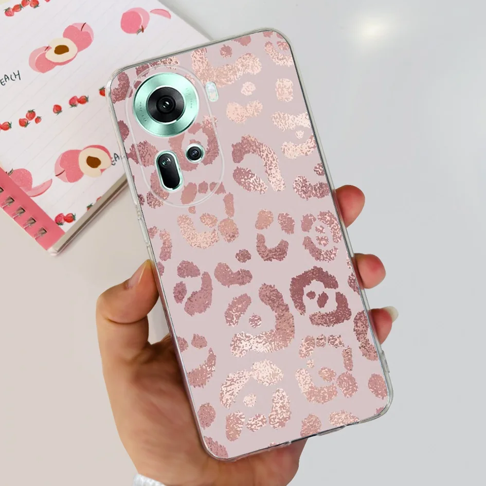For OPPO Reno 11 2024 Case New Fashion Flower Transparent Silicone Soft Cover For OPPO Reno11 CPH2599 Funda Reno 11 Pro 5G Coque