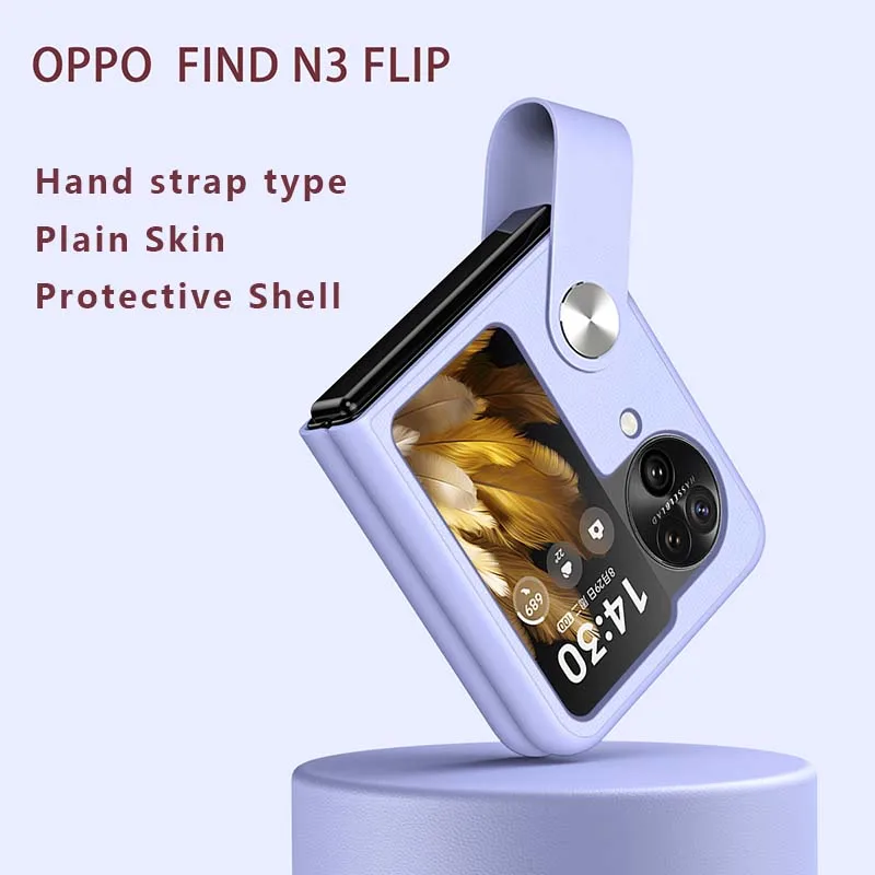 For OPPO  Find N3 Flip Case Ultra Thin Hard PC Phone Cover  Elegant Bracelet Wristband Solid Color Flip N3