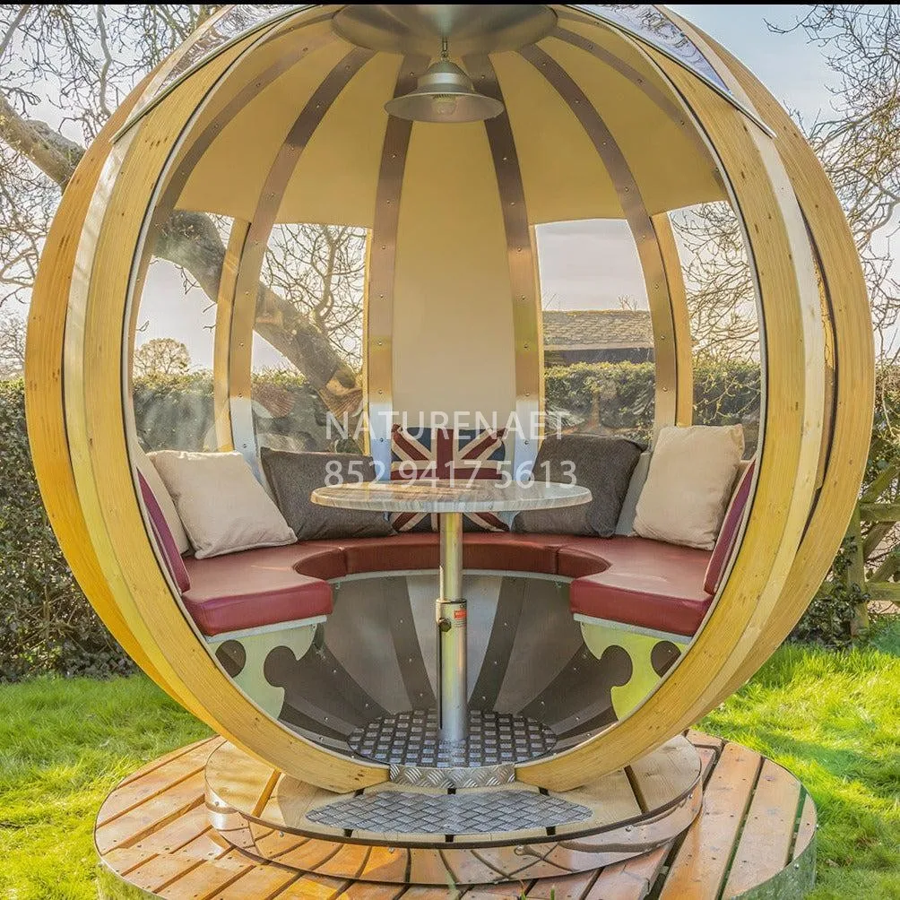 Chaise longue rotative de jardin, cabane ou cabane d'été, locaux commerciaux, ensemble de patio de jardin, pare-soleil, salle de soleil, haute qualité