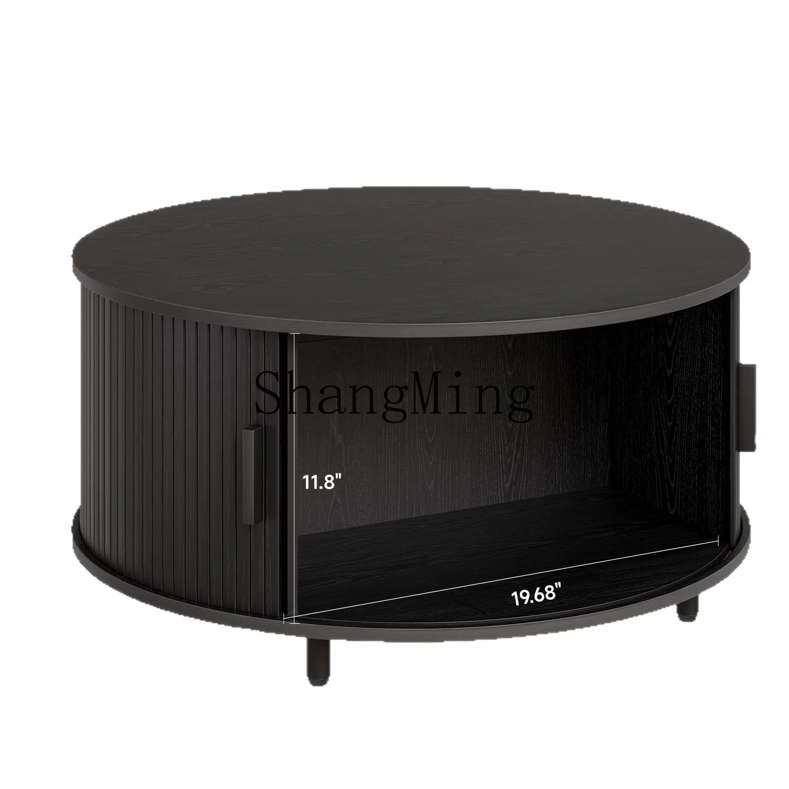 

FG household indoor living room floor storage table liftable arc sliding door coffee table