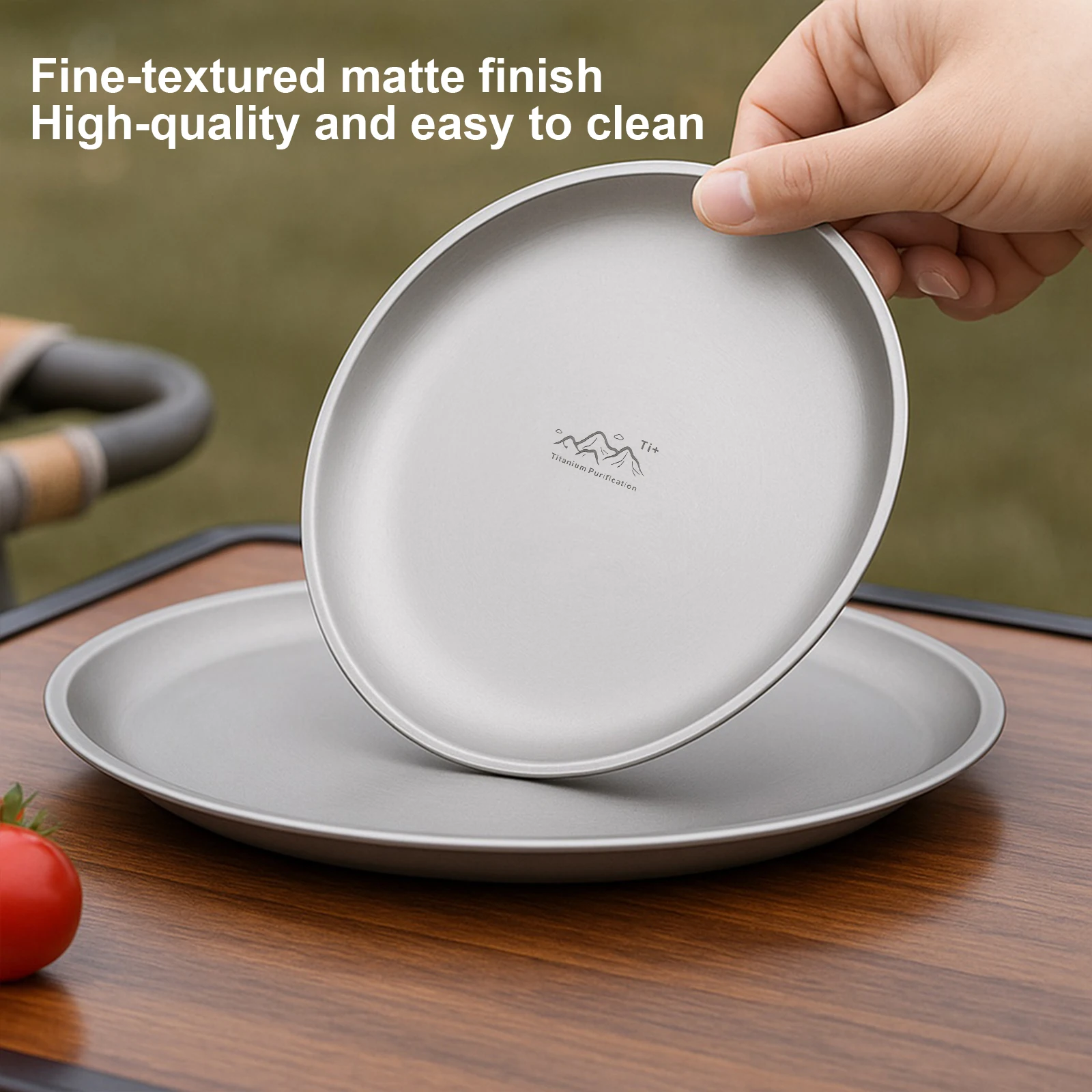 Titanium Purification Plate Portable Travel Tableware Rust Proof Backcountry Dinnerware Stackable Camping Tray Camping Supplies