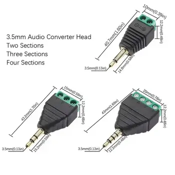 2/4/8 ks audio jack pro sluchátka 3,5mm stereo audio adaptér konektor 3pólový mono kanálový samec 10 nejlepší prodej 3,5mm jack 4pólový - №4
