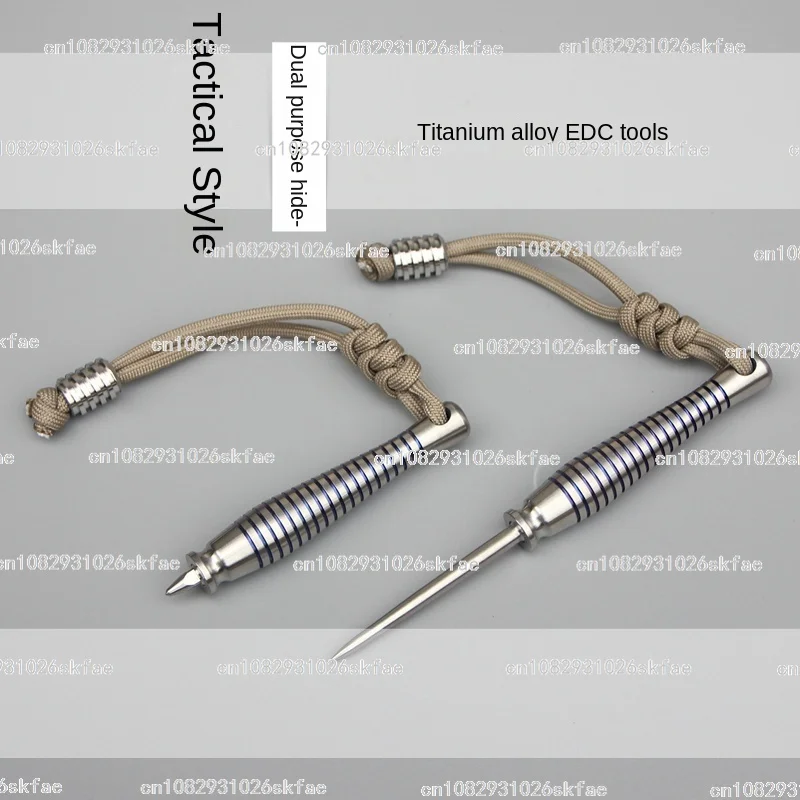 Titanium Alloy Outdoor Tools Tea Needle Awl Hidden Dual-Use Baking Color Edc Portable Detachable