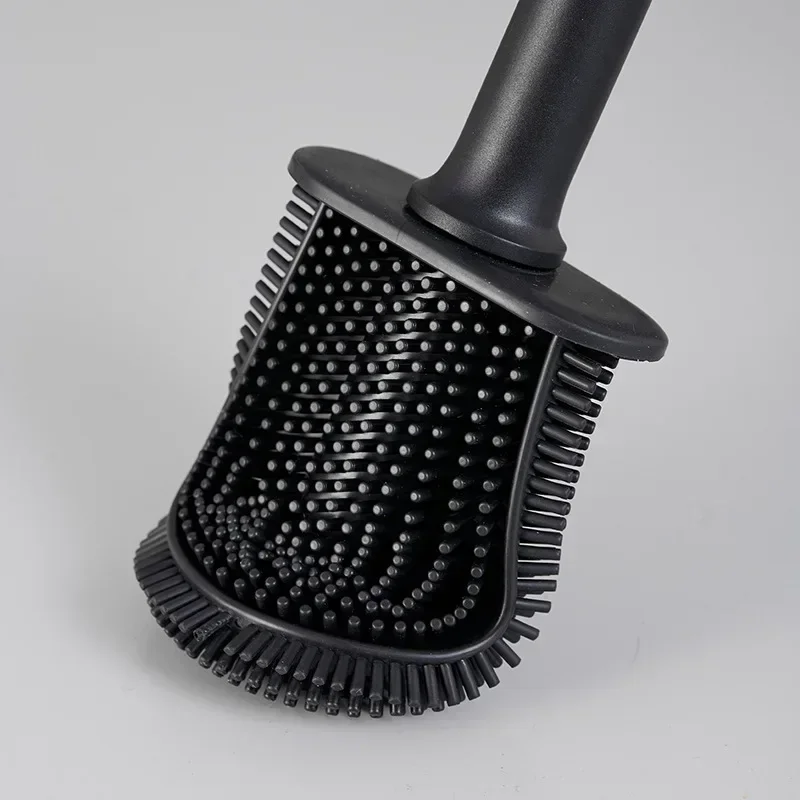 Bathroom Detachable Toilet Brush Long Handle Luxury Black Metal or Plastic Rod Toilet Brush Bathroom No-dead Corner Cleaner