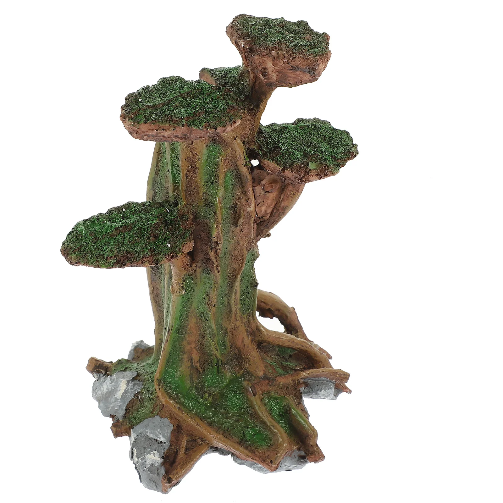 

Faux Tree Landscape Stump for Fish Tank Resin Trunk Artificial Canarium Log Moss Ornaments Bonsai