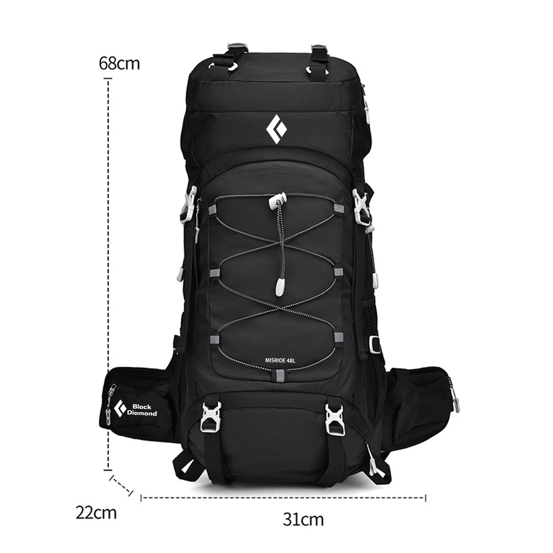 Black Diamond Multifunktionale Bergsteigertasche 48L Große Kapazität Reise-Bergsteigertasche Wasserdicht – Detail 16