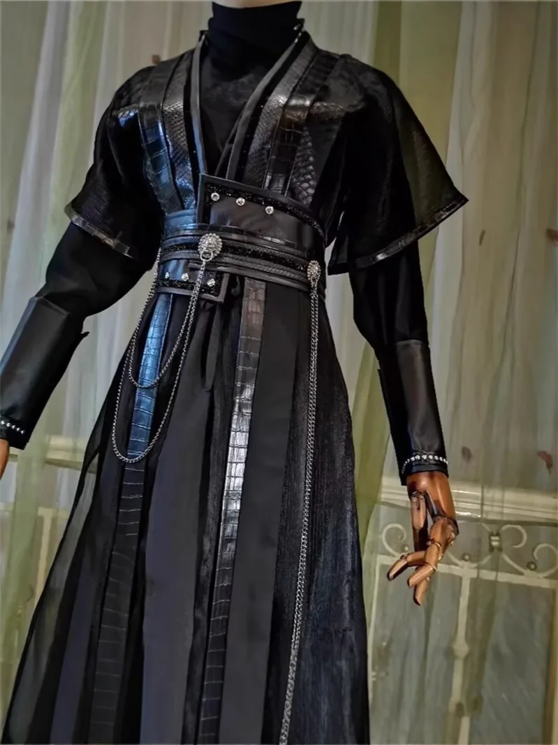 He Xuan Cosplay Costume Tian Guan Ci Fu Chang Geng Mo Ran Cosplay Costume Black Hanfu For Women Men - view 4