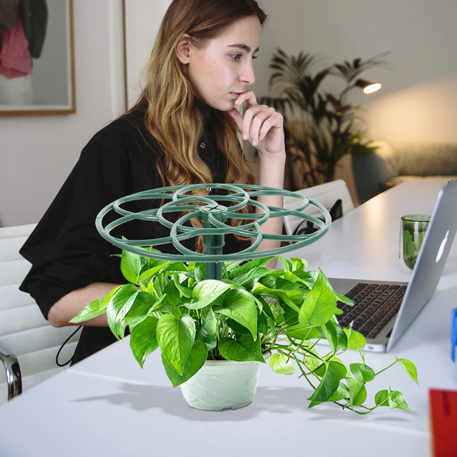 

2pcs Sunflower Plant Support Rack 28CM 23CM Durable Easy Install Climbing Vine Stand Green Color Practical Flower Shaping