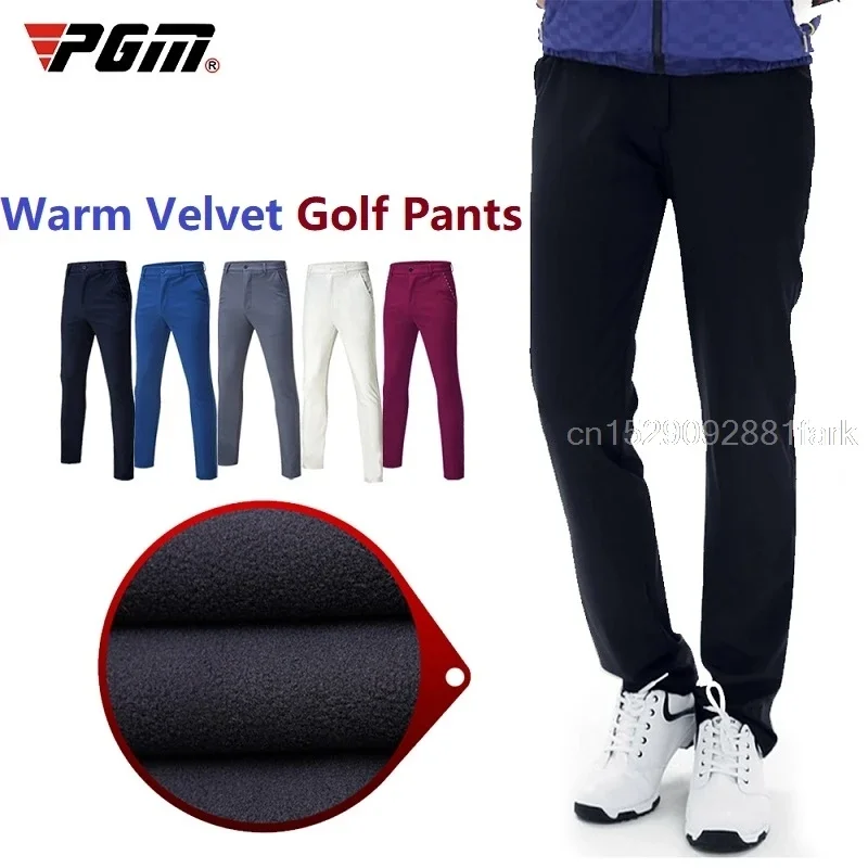 Pgm Men Golf Pants Winter Waterproof Thick Warm Pants Plus Velvet Tennis Golf Wear Warm Golf Ball Pants For Men Rain Snow Proof
